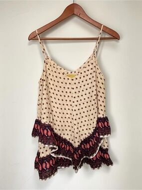 Maeve Anthropologie Buteh Borders Paisley Floral Tiered Cami Tank Top sz M